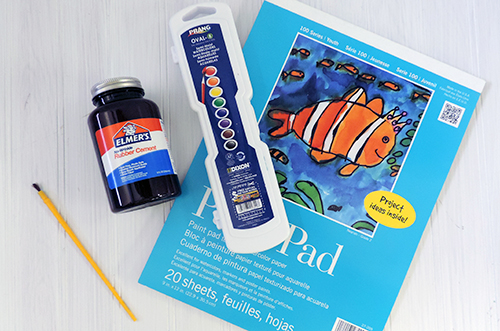 Rubber cement and watercolor DIY craft