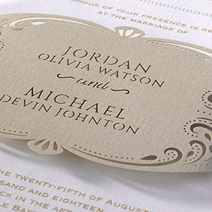 Laser cut wedding invitation