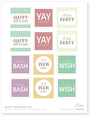 Printable happy birthday tags