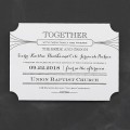 Modern typography wedding invitation with die-cut corners