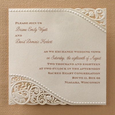 Vintage Pearls and Lace Invitations