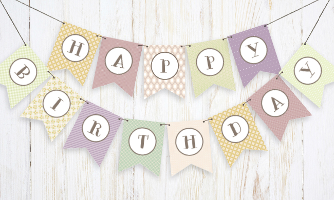 Download You'll crush on: Free printable birthday banner | Crafted ...