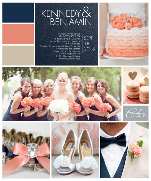 Navy & coral wedding color inspiration