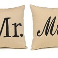 Mr. and Mrs. throw pillows are great for wedding decorations or gift for a bridal couple