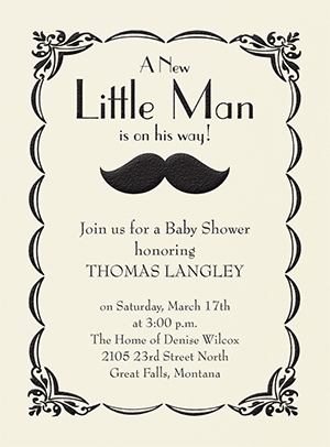 Little Man baby shower invitation