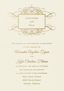 Exquisite Style wedding invitation with glitter ink