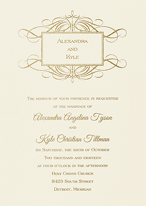 Exquisite Style wedding invitation with glitter ink