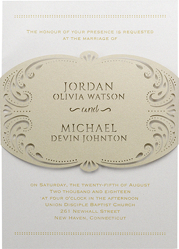Cut Out For Each Other laser cut wedding invitation