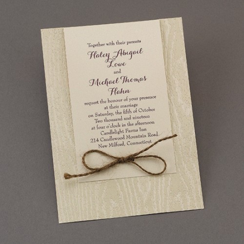 Woodsy Look wedding invitation