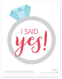 You’ll crush on: “I Said Yes!” free printable signs - Crafted for you