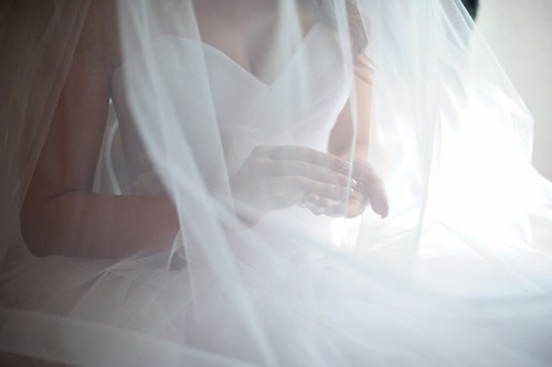 bride under veil