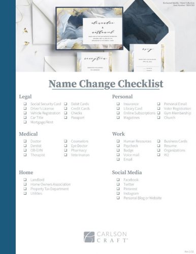 Name Change Checklist | Crafted for you