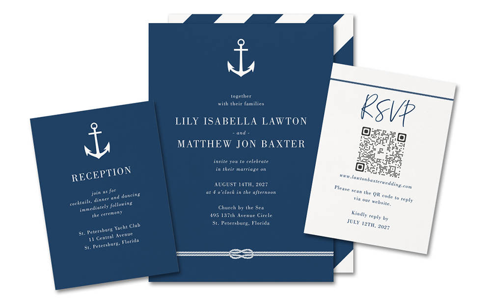 Wedding Invitation with nautical theme