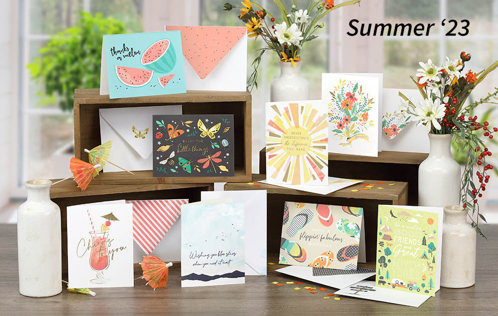Assortment of summer-themed all-occasion cards