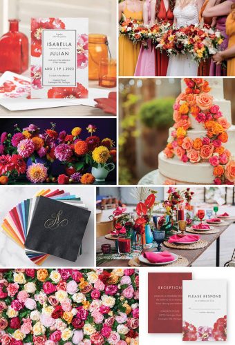 Ideas for bold and brightly colored wedding decorations