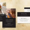 Photo wedding invitation and postcard size enclosure printed on both front and back