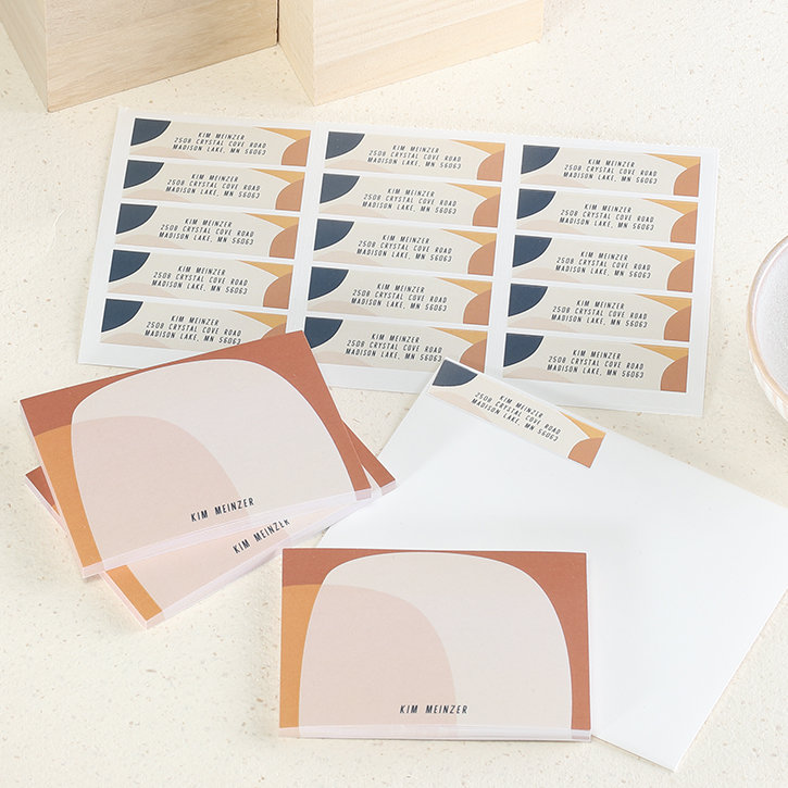 Personalized Post-It® Notes with coordinating address labels.