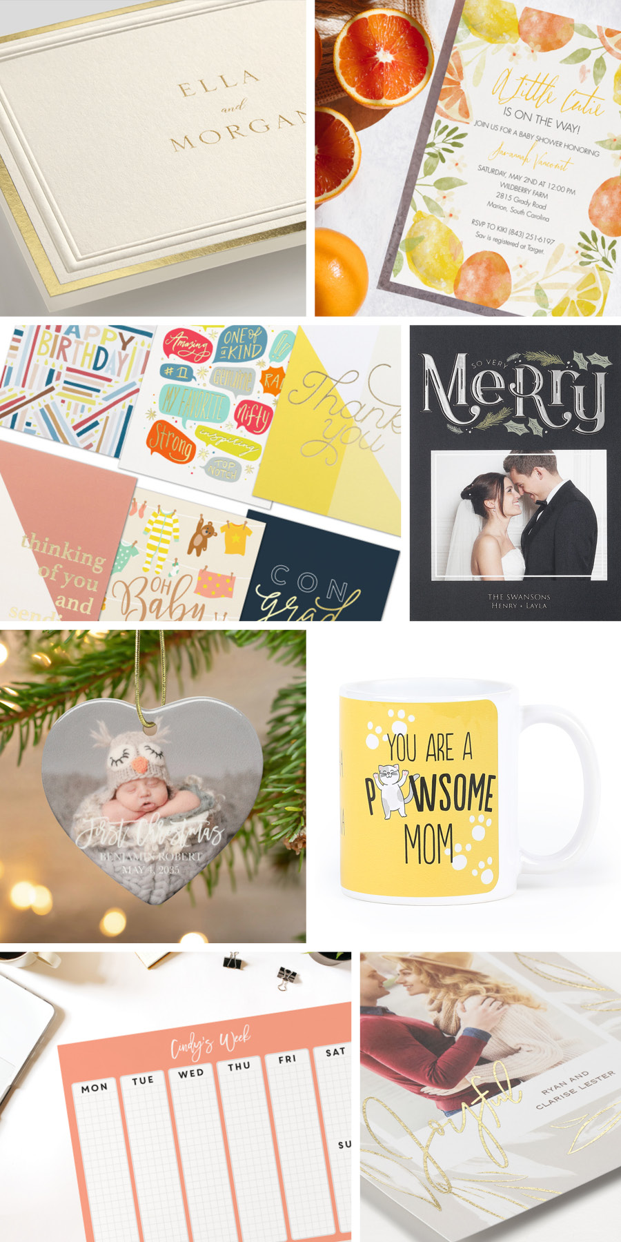 A collage of print products perfect for offering to past clients. 