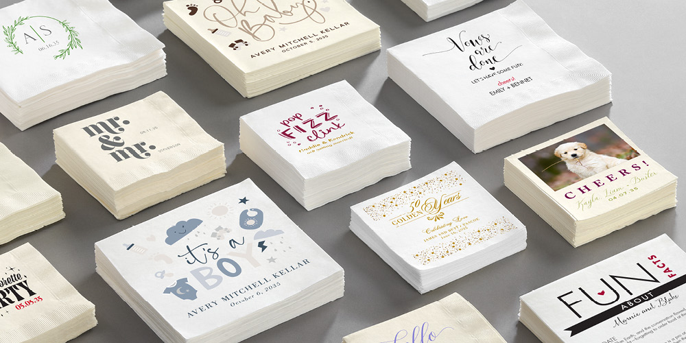 New napkin designs for all kinds of events and special occasions!